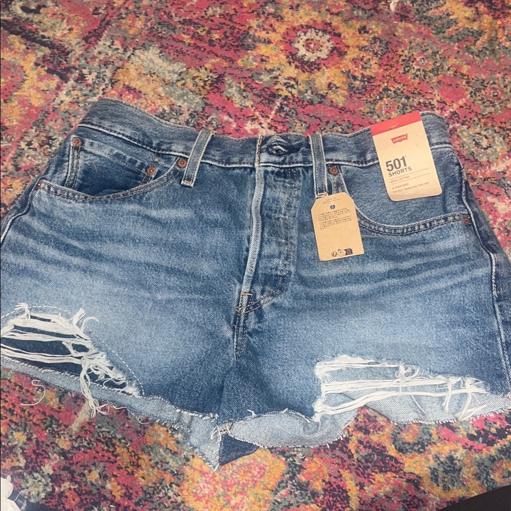 Levi's Women's Distressed Blue Jean Shorts